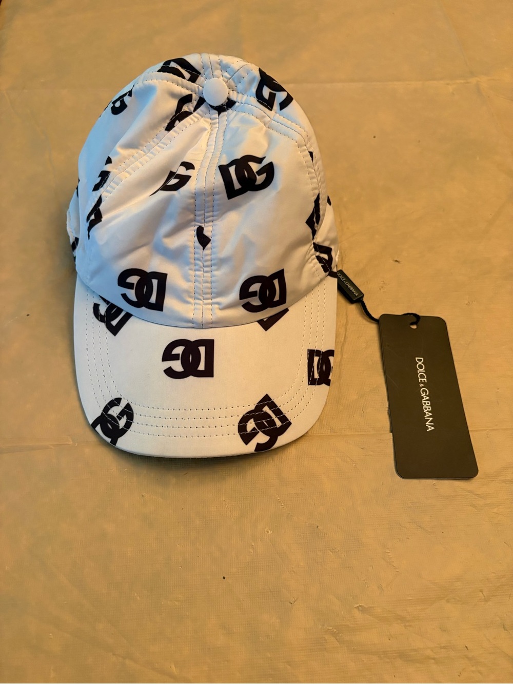 Dolce & Gabbana Nylon Baseball Cap with All-Over DG Logo Print
